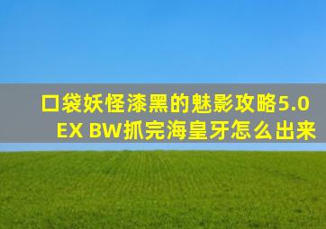 口袋妖怪漆黑的魅影攻略5.0EX BW抓完海皇牙怎么出来